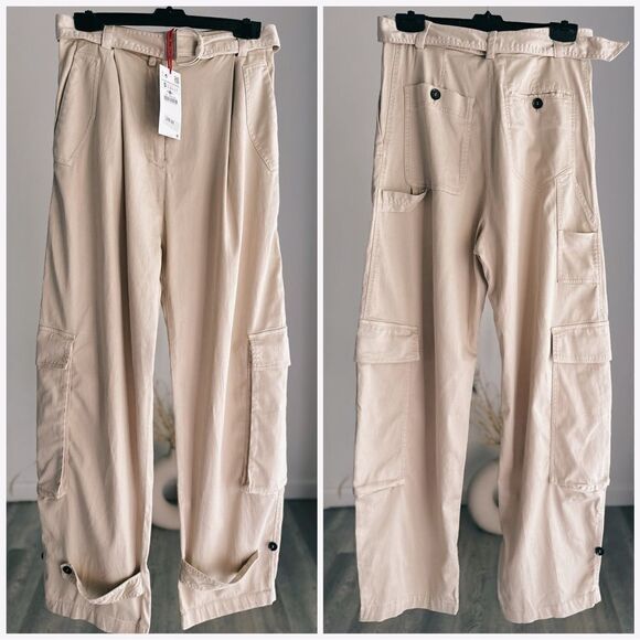 Zara Limited Edition SRPLS Pants Cargo Military Utility - Picture 2 of 8